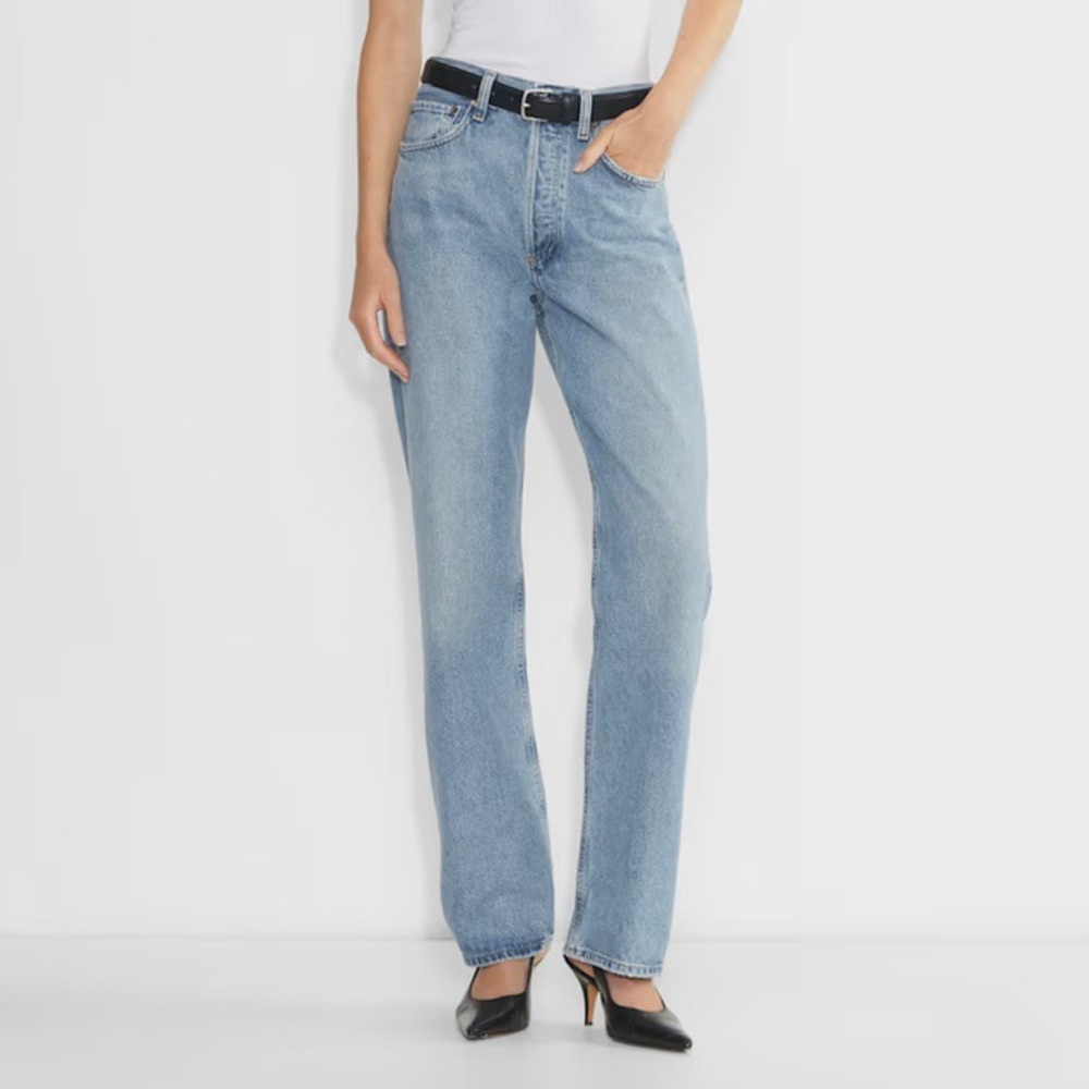 Agolde Women's Straight Leg Jeans in Light Blue Wash
